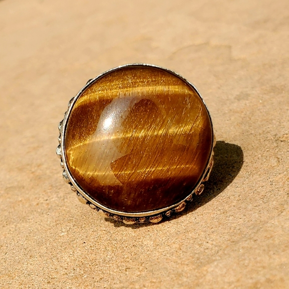 New Tiger Eye 925 Silver Ring. - Picture 3 of 5
